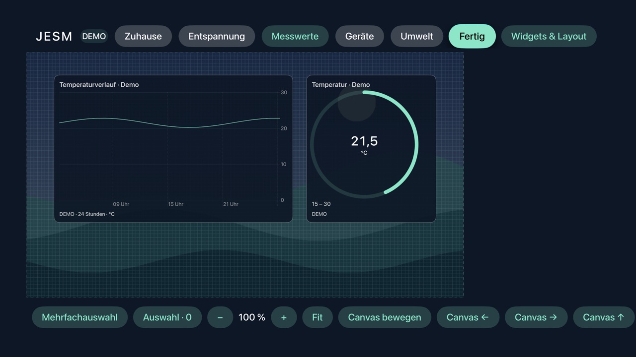 Echter M4-Simulator-Screenshot des Apple-TV-Canvas-Editors